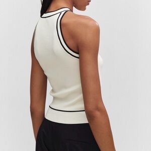 Mango Knit Tank Top with Contrast Details
